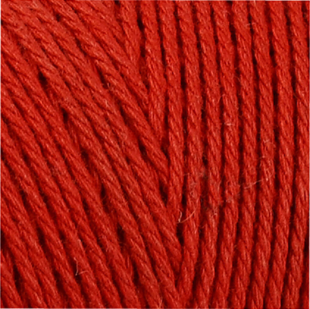 Knyttegarn - Tykkelse 1 MM - L 315 M - Tynd Kvalitet 12/12 - Rød - 220 G