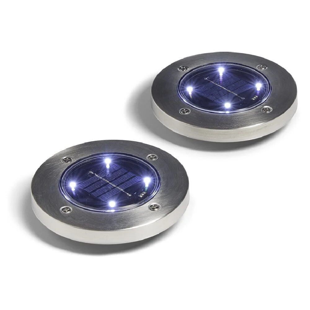 Spot solaire encastrable LED blanc froid à planter x2
