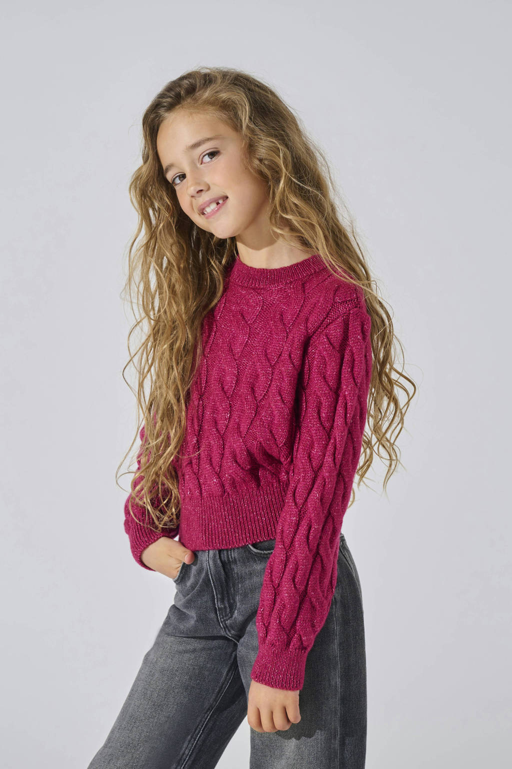 ONLY gebreide trui fuchsia