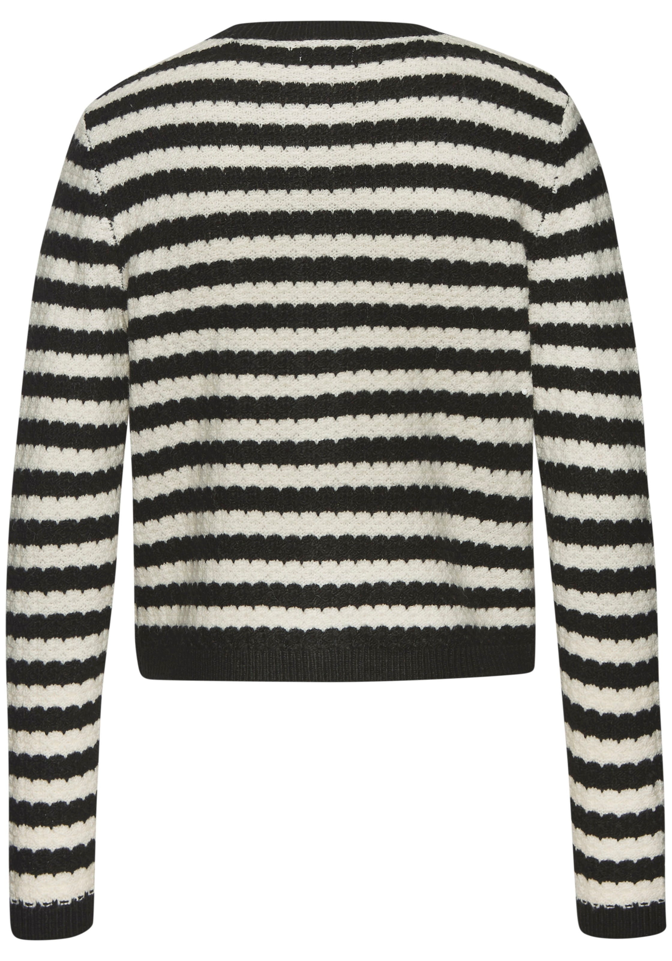 LASCANA Strickjacke , mit Streifenmuster, Kontrastbündchen, markante Knopfleiste