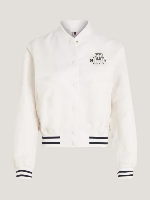 Jaqueta Bomber com Logo Universitário