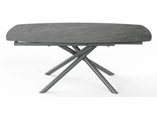 CONCEPT1 - Table Briga gris 130-190x90x76 céramique sur verre