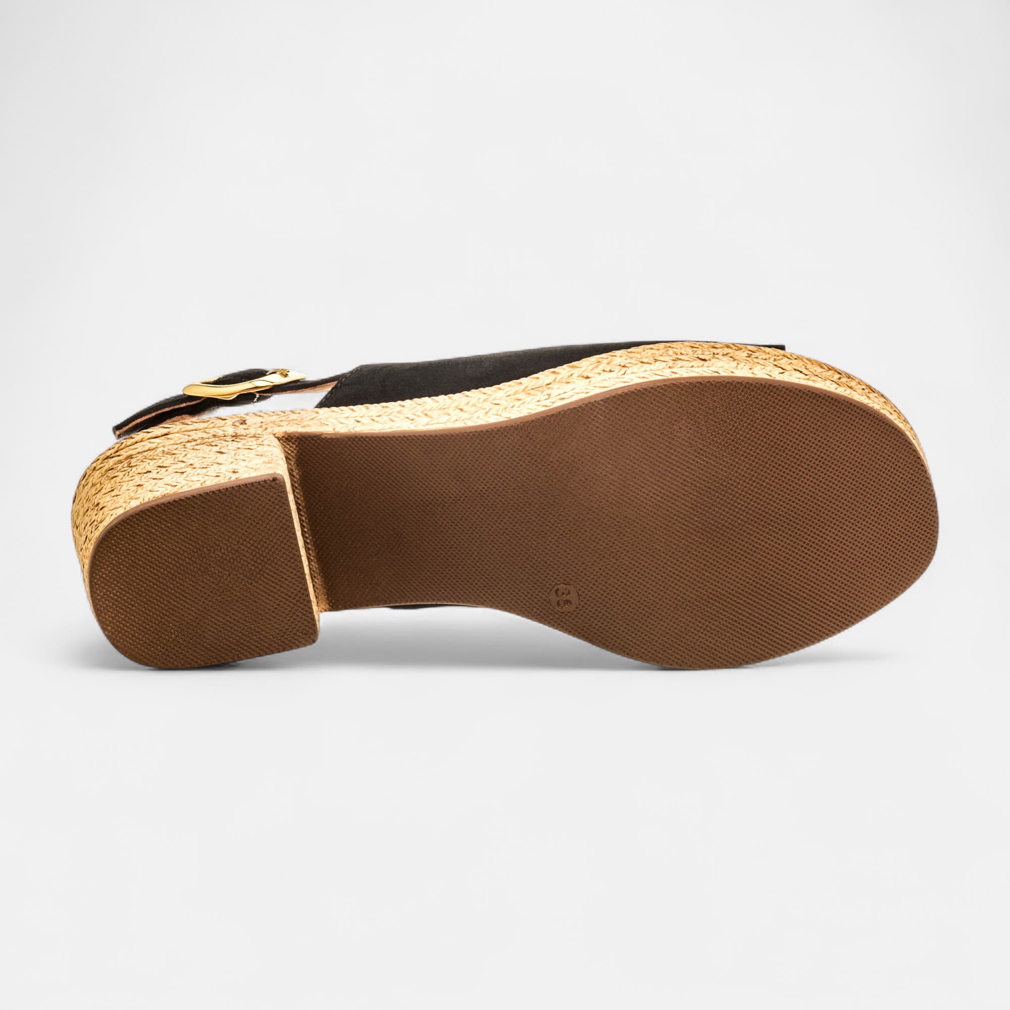 Sandales à talon Femme en cuir noir
