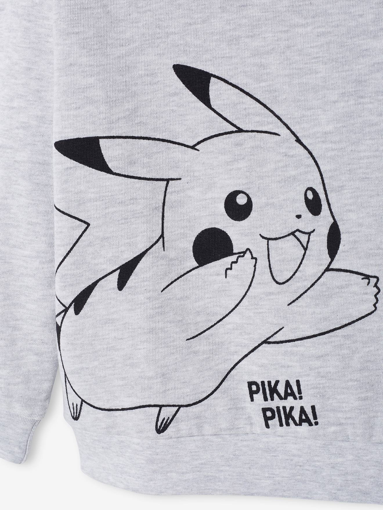 Moletom Pokémon® cinza claro liso com estampas