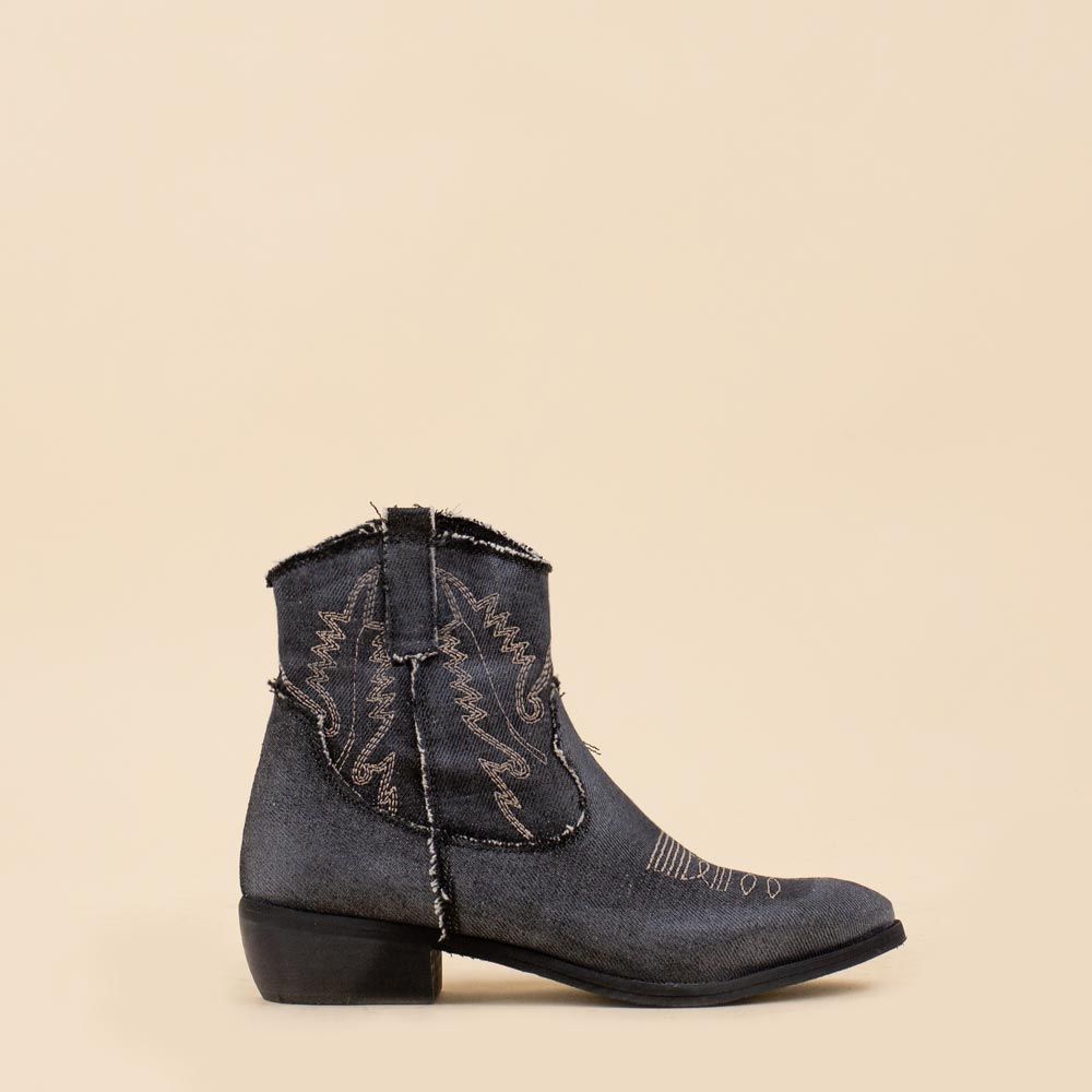 Enkellaarsjes Savona jeans zwart