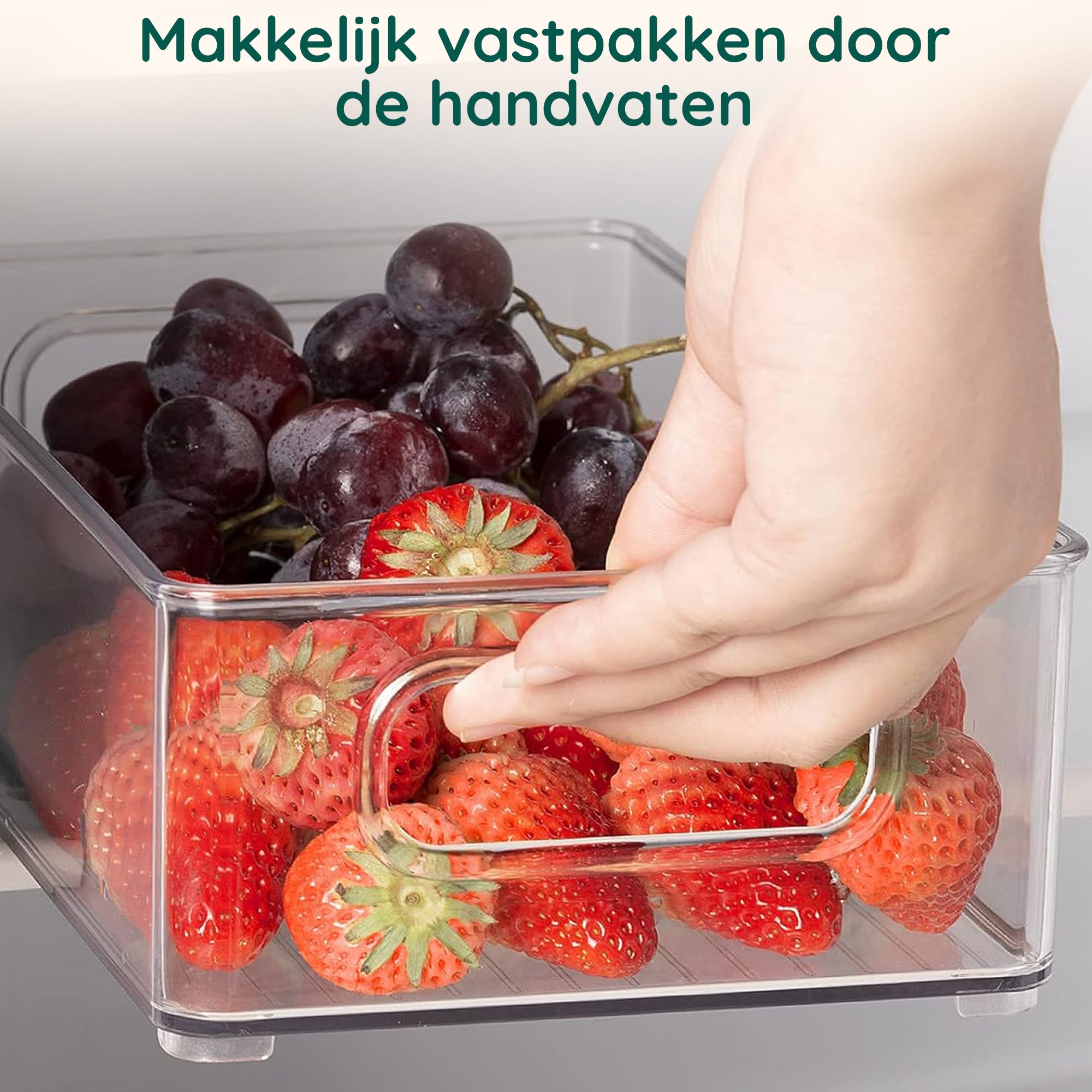 XIVADA Koelkast Organizer Tava - Transparant - PET - Set van 4