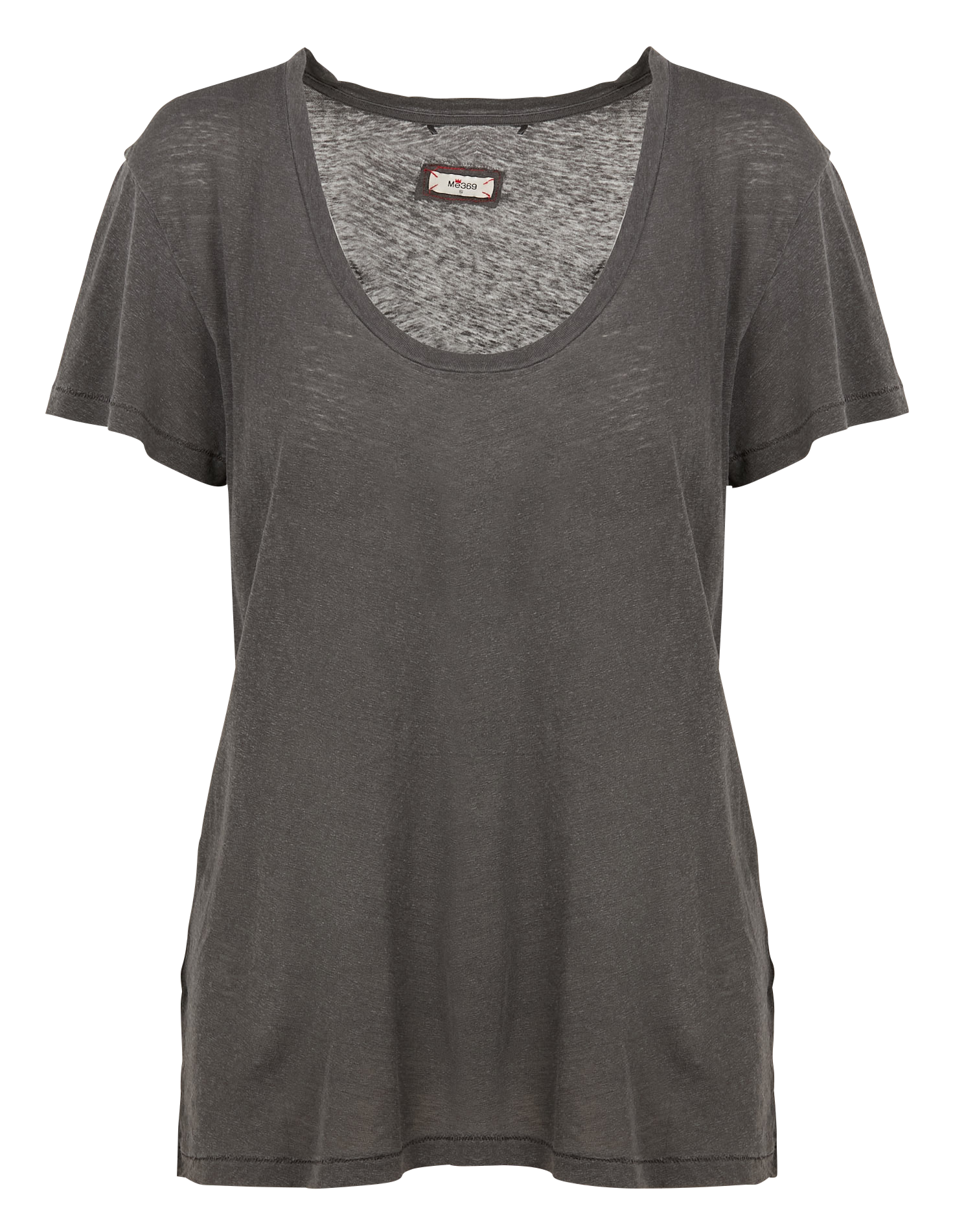 TORA - Tee-shirt col rond en coton et lin | Noir
