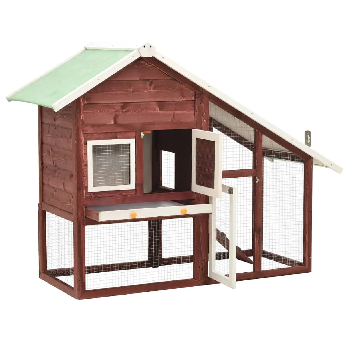 vidaXL Clapier Moka et Blanc 140x63x120 cm