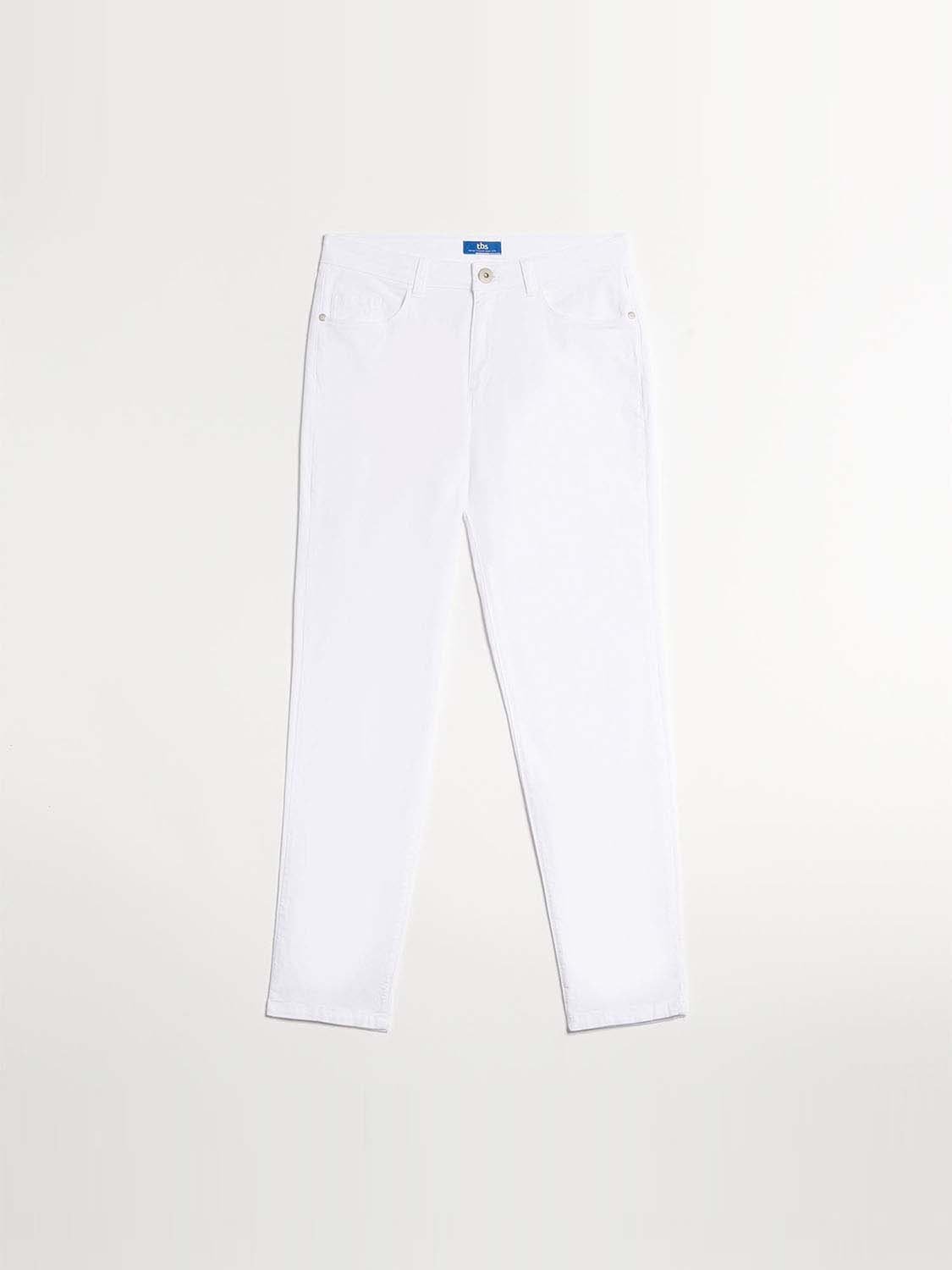 Pantalon Femme 7\/8 Coton Biologique Blanc