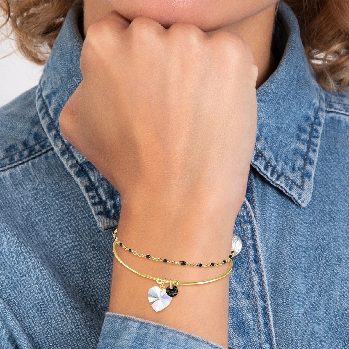 Lot de 2 bracelets SC Bohème ornés de Cristaux scintillants