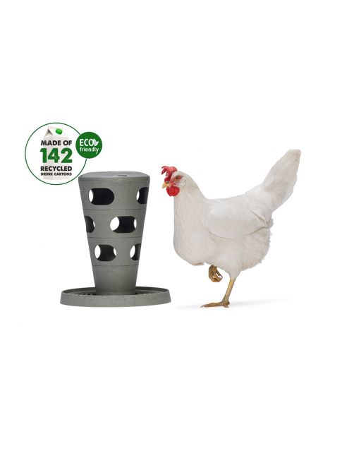 Beeztees Voertoren - Kippen - 30x30x36 cm Grijs Groen