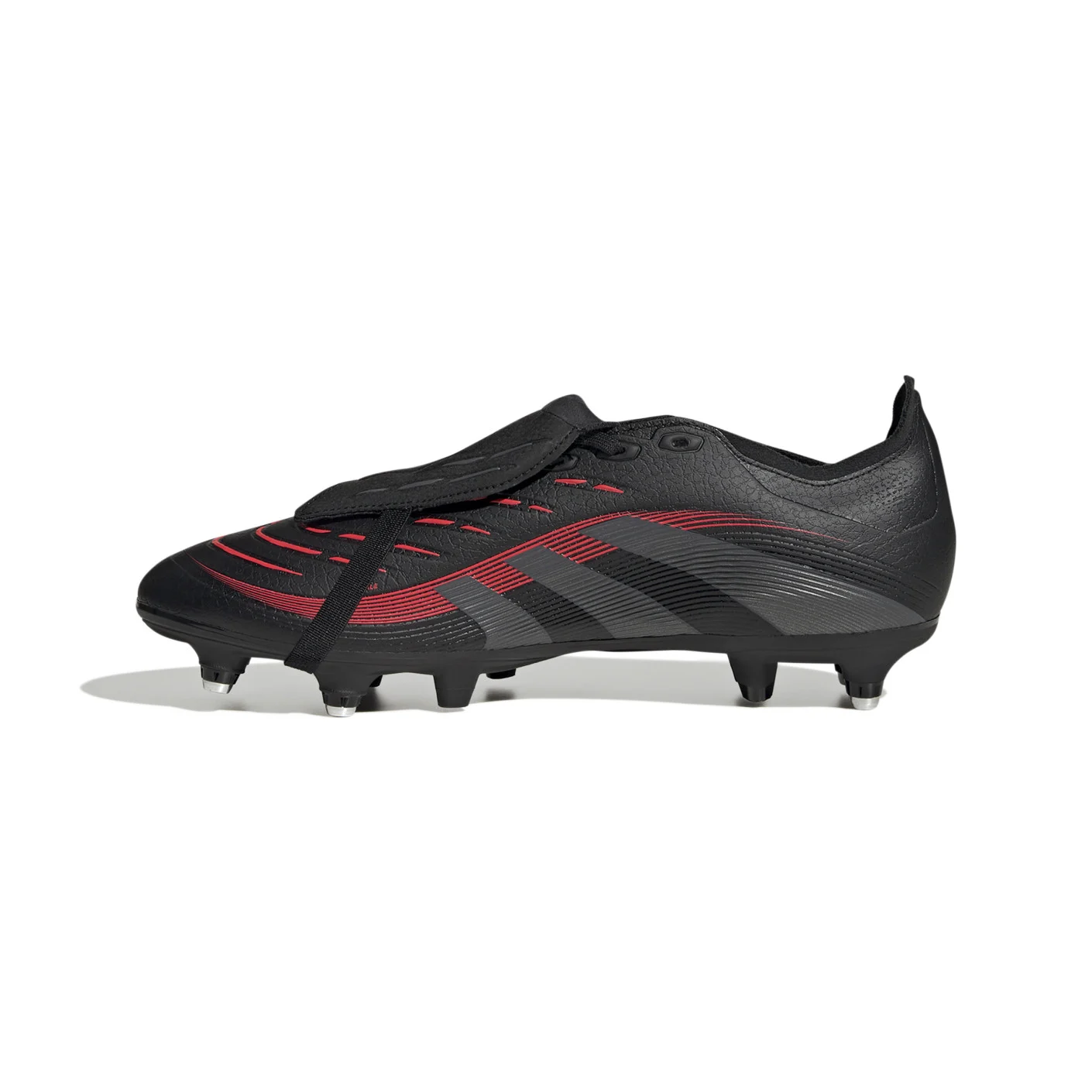 Adidas Predator League FT IJzeren-Nop Voetbalschoenen (SG) Zwart Grijs Rood