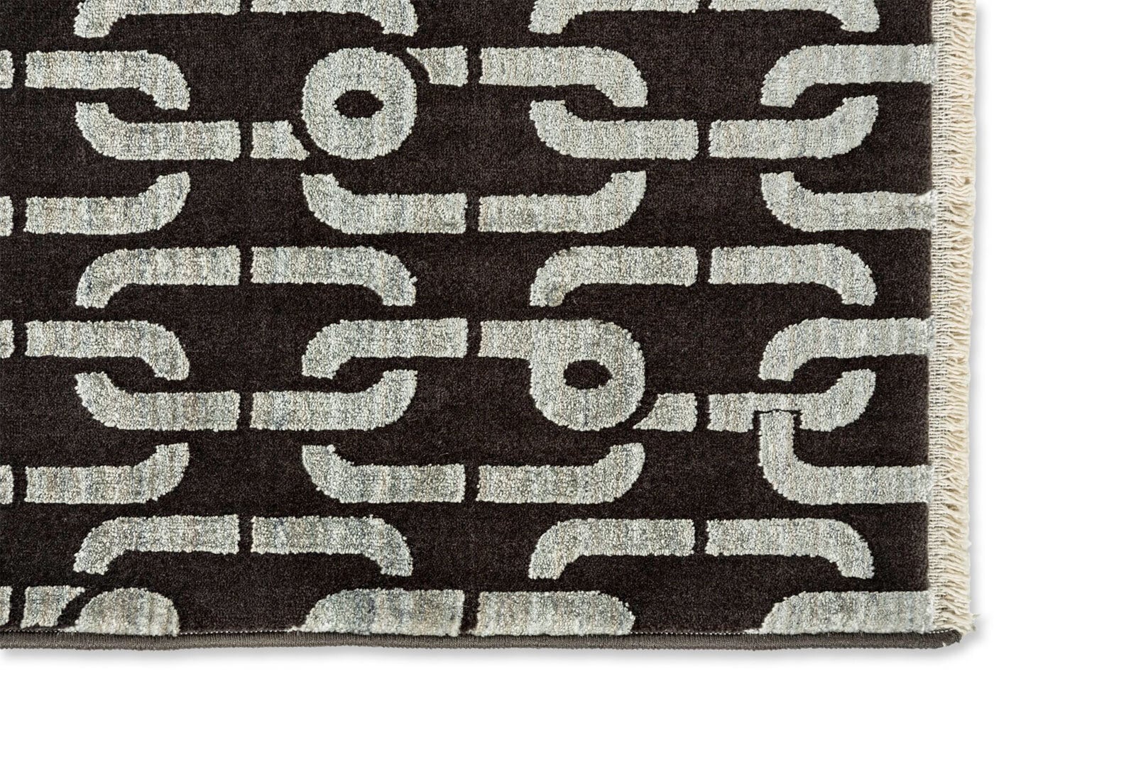 JOOP! Teppich CHAINS 170 x 240 cm silberfarbig