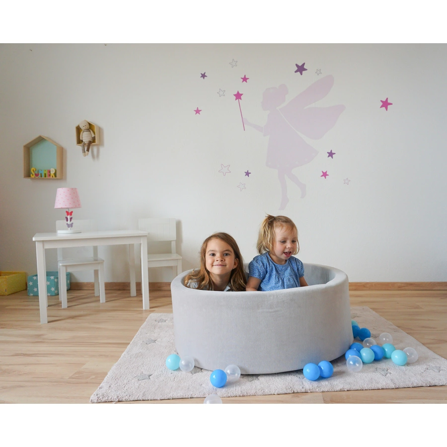 knorr toys® Bällebad soft - Grey - 300 balls soft bluebluetransparent grau