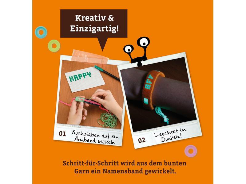 Kosmos Bastelbox Namensbänder wickeln Bunte Freundschaftsbänder mit nachtleuchtendem Garn!