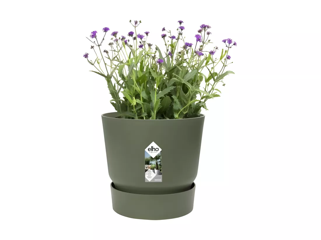 ELHO Pot de fleurs rond Greenville 47 - Exterieur - O 47 x H 44,1 cm - Vert feuille