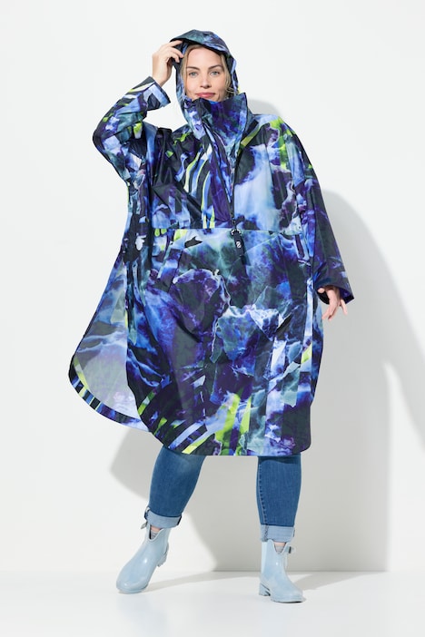 Funktions-Regencape, Unisex, Print, Kapuze