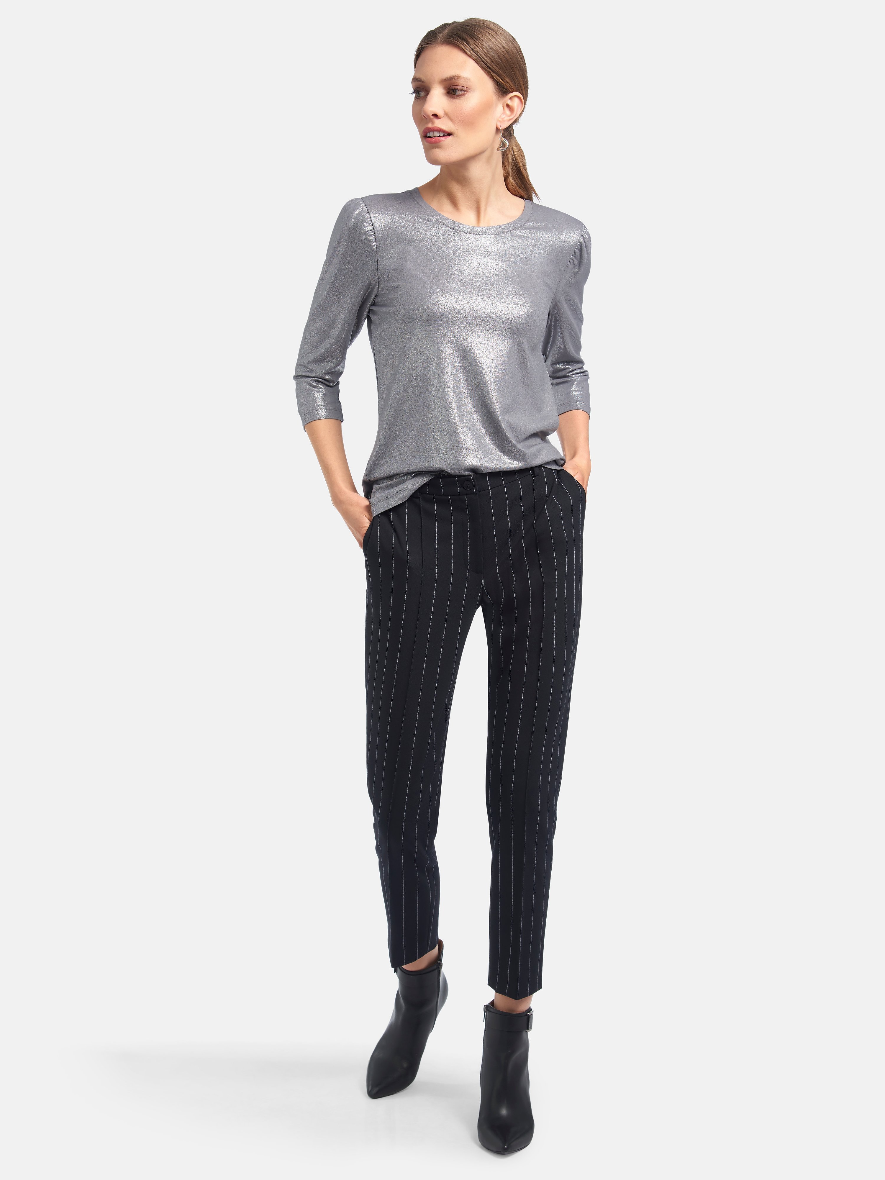 Rundhals-Shirt mit 3/4-Arm