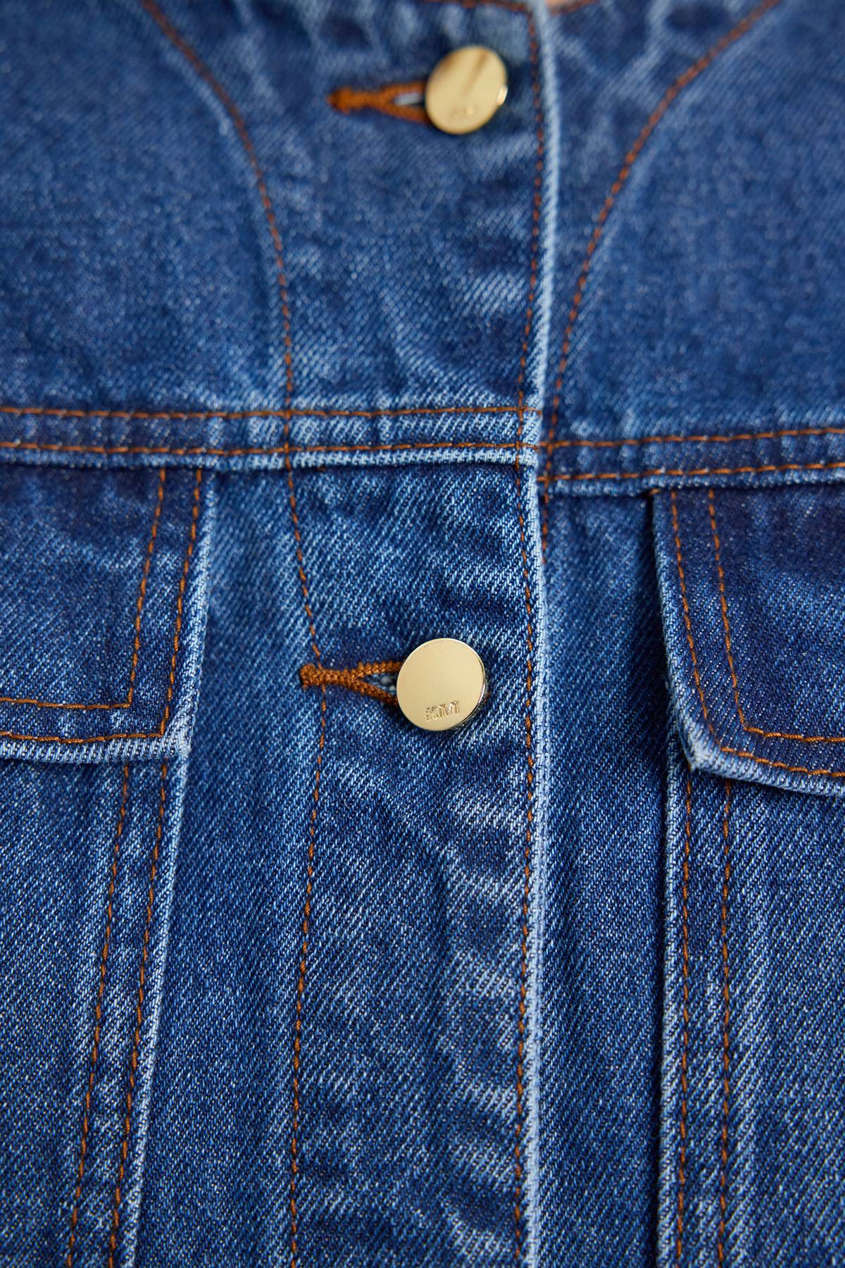 KarenMillen Veste En Denim À Boutonnage Intégral Avec Manches Arrondies