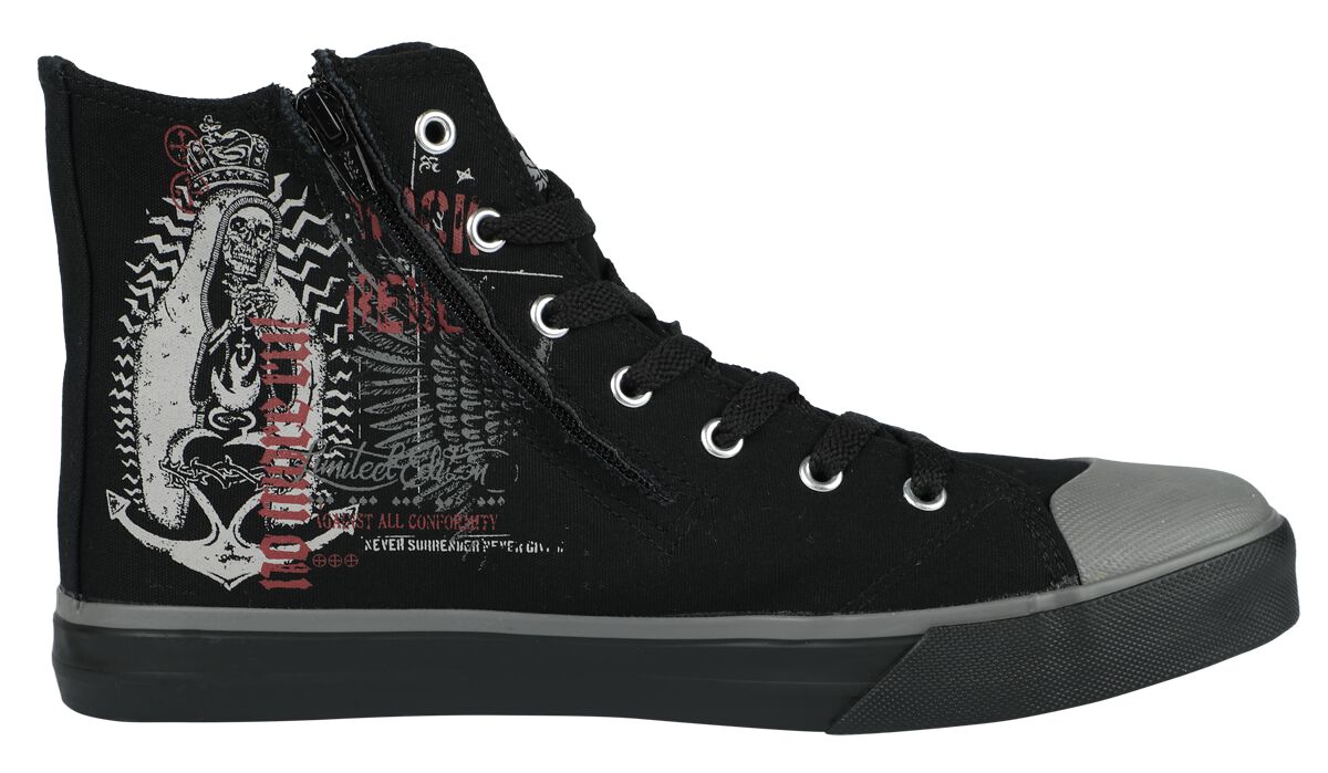 Skeleton Nun - Basketsz Zippées | Rock Rebel by EMP Baskets hautes