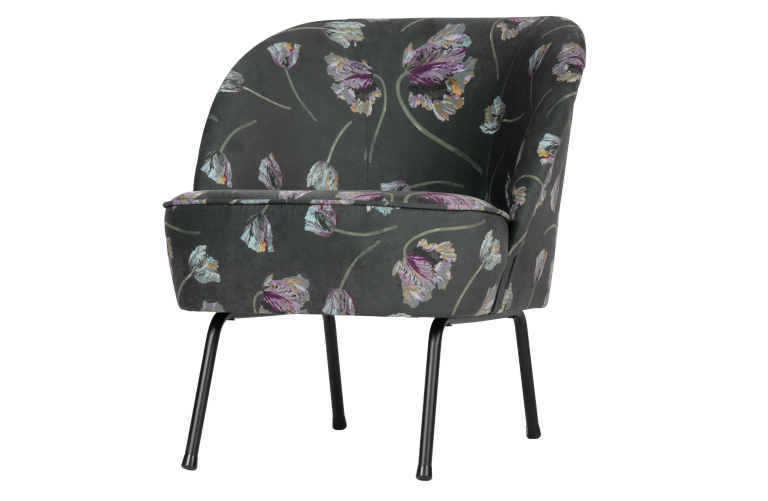 WOOOD Vogue fauteuil fluweel zwart