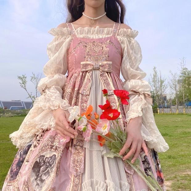 Pachelbel - Blouse met pofmouwen, kant en strik