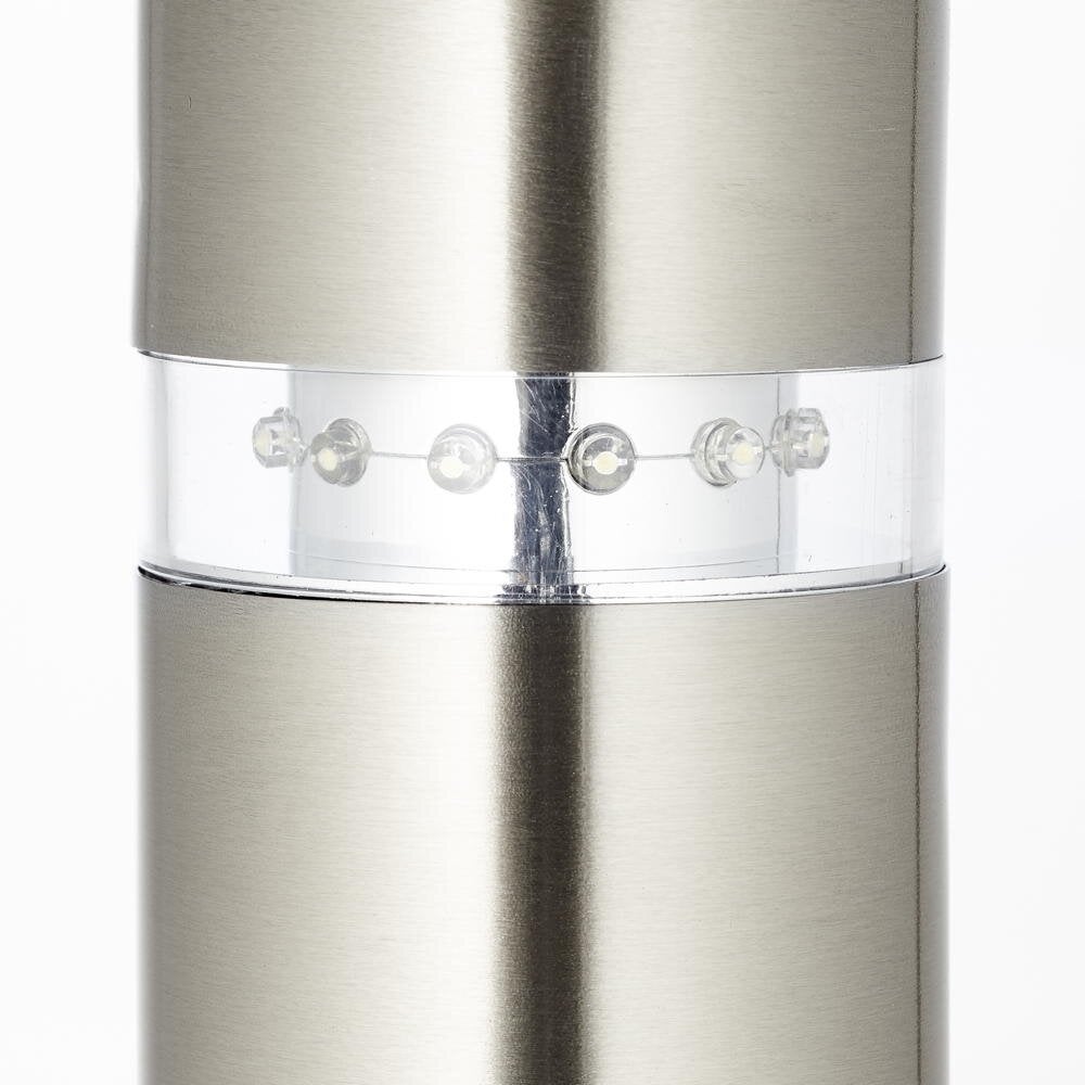 Bole sokkellamp in zilver E27 IP44 met bewegingsmelder