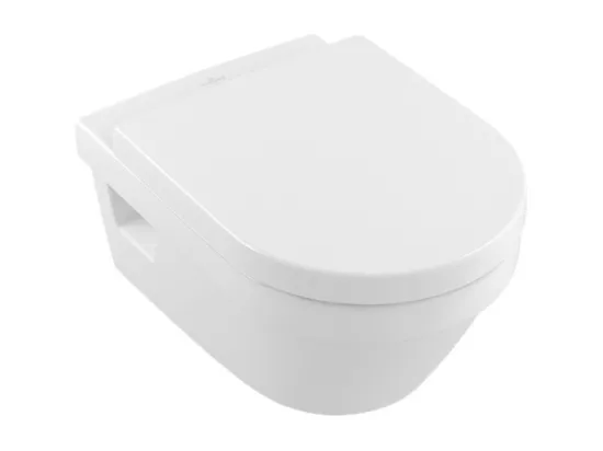 Pack WC suspendu sans bride VILLEROY ET BOCH Architectura + abattant + plaque blanche + bâti Grohe