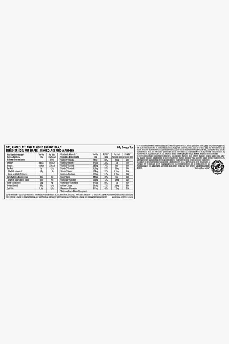Clif Bar Chocolate Almond Fudge 12 x 68 g Sportriegel