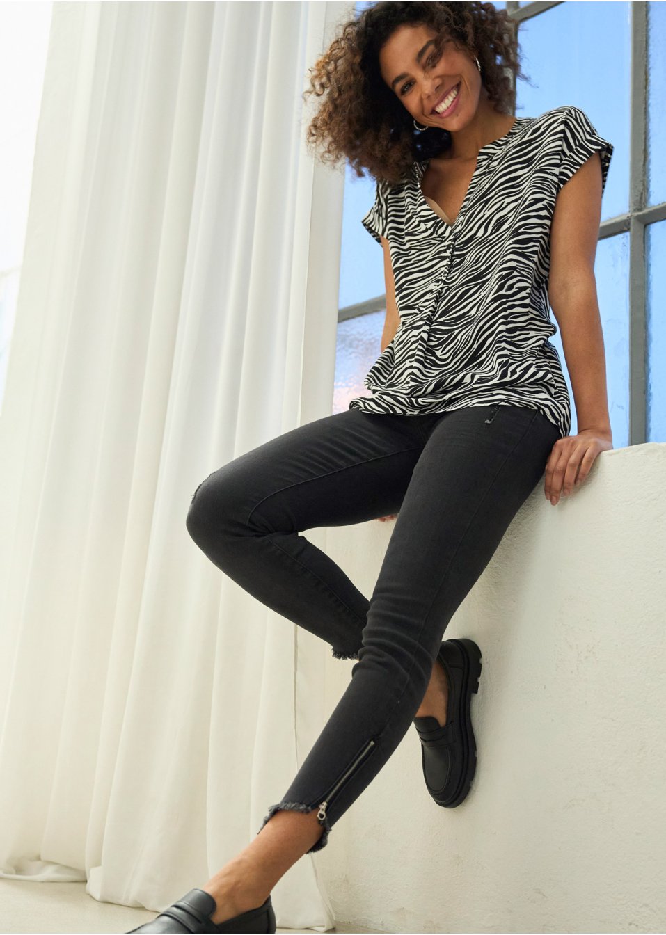 Jean skinny avec zip