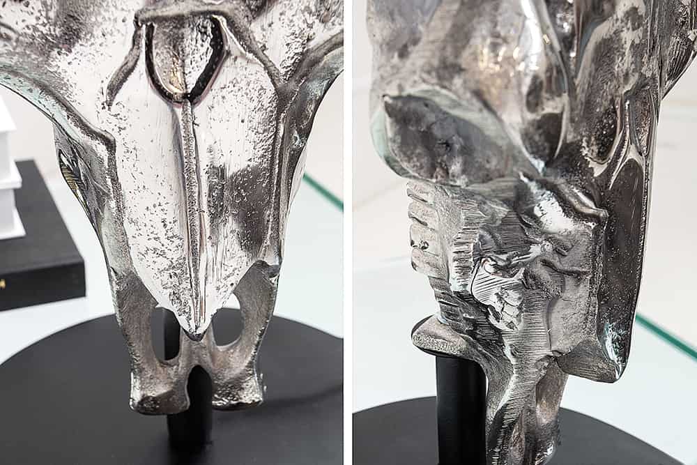 Extravagante Tischlampe EL TORO 68cm schwarz Stierkopf Tischleuchte