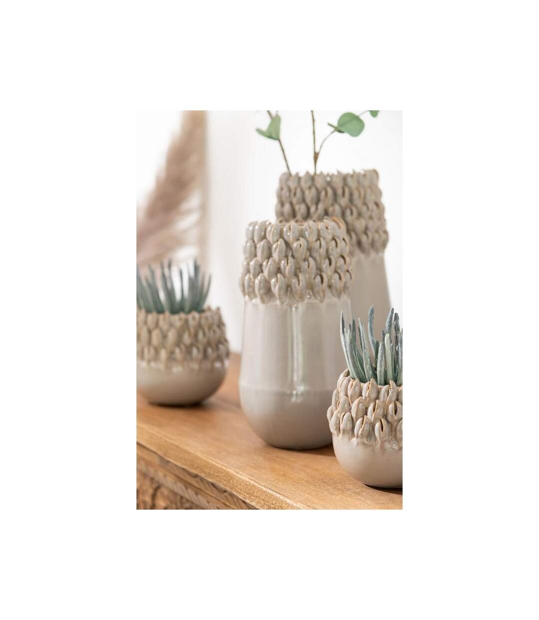 Paris Prix - Cache-pot ibiza Céramique 11cm Gris
