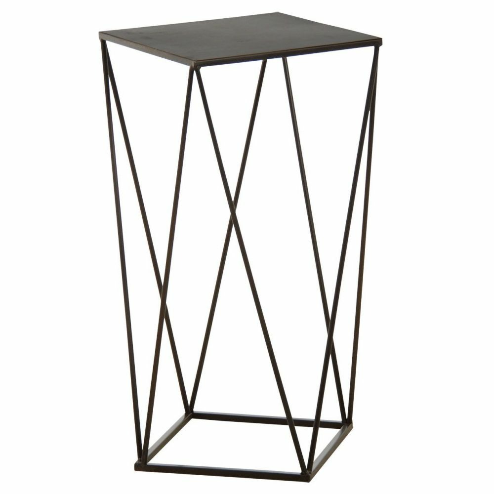 Sellette design en métal noir 36 x 36 x 61 cm
