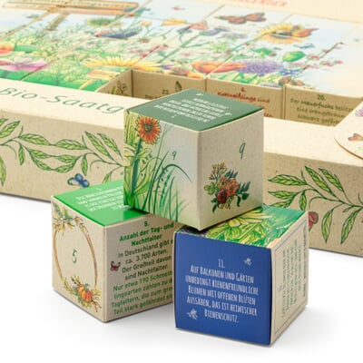 Saatgut-Adventskalender Bio-Blumen für Bienen und Schmetterlinge