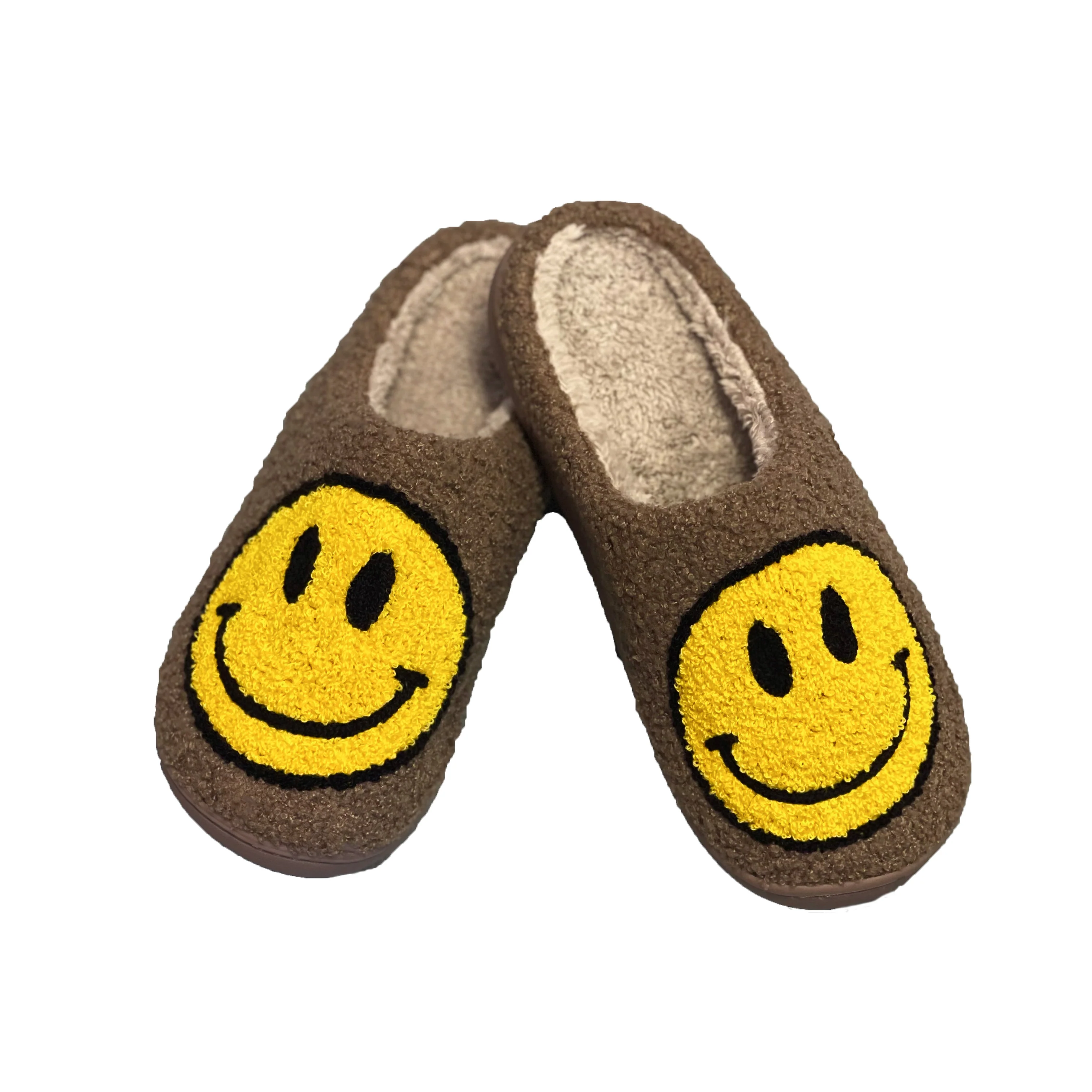 By Stær  Smiley Slippers - brun/gul