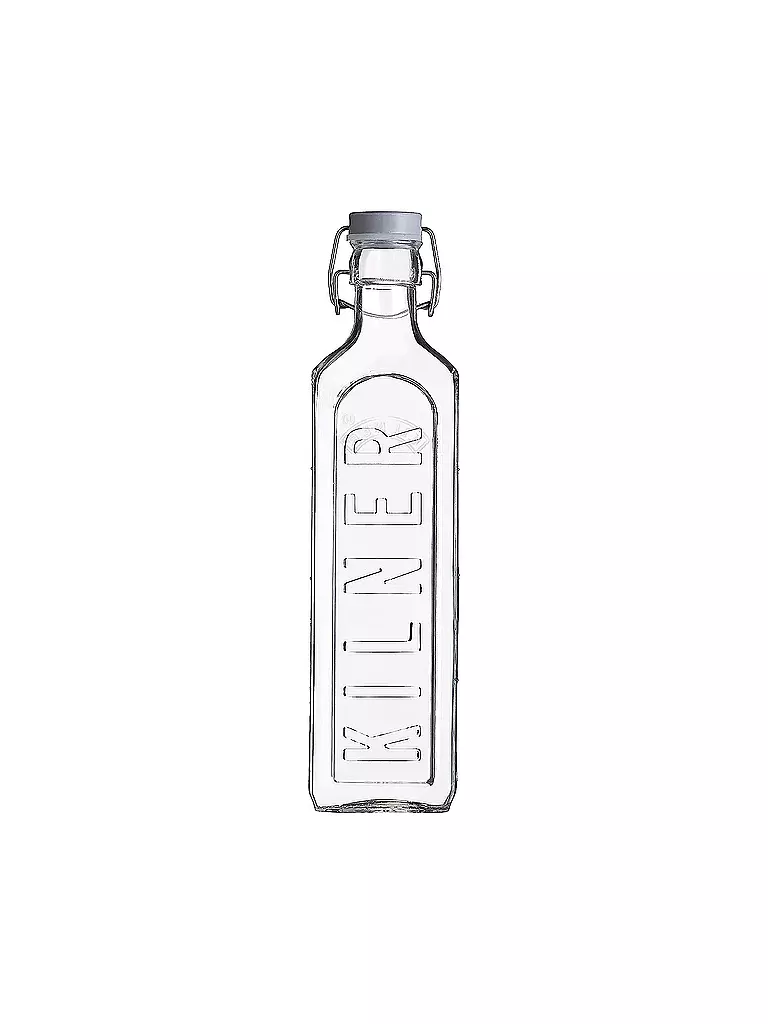 KILNER Glasflasche mit Bügelverschluss 1l eckig Glas transparent