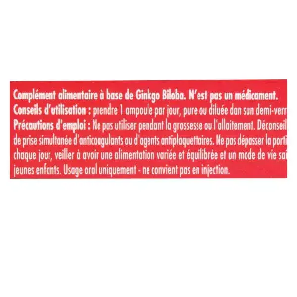 SuperDiet Ginkgo Biloba Orgânico 20 ampolas