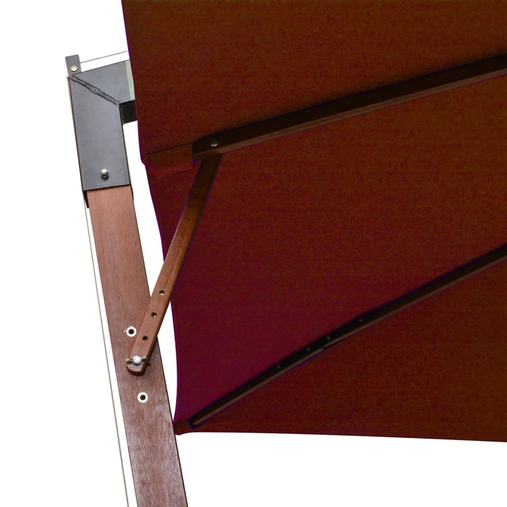 Parasol suspendu avec mât 3 x 3m bois de sapin massif orange
