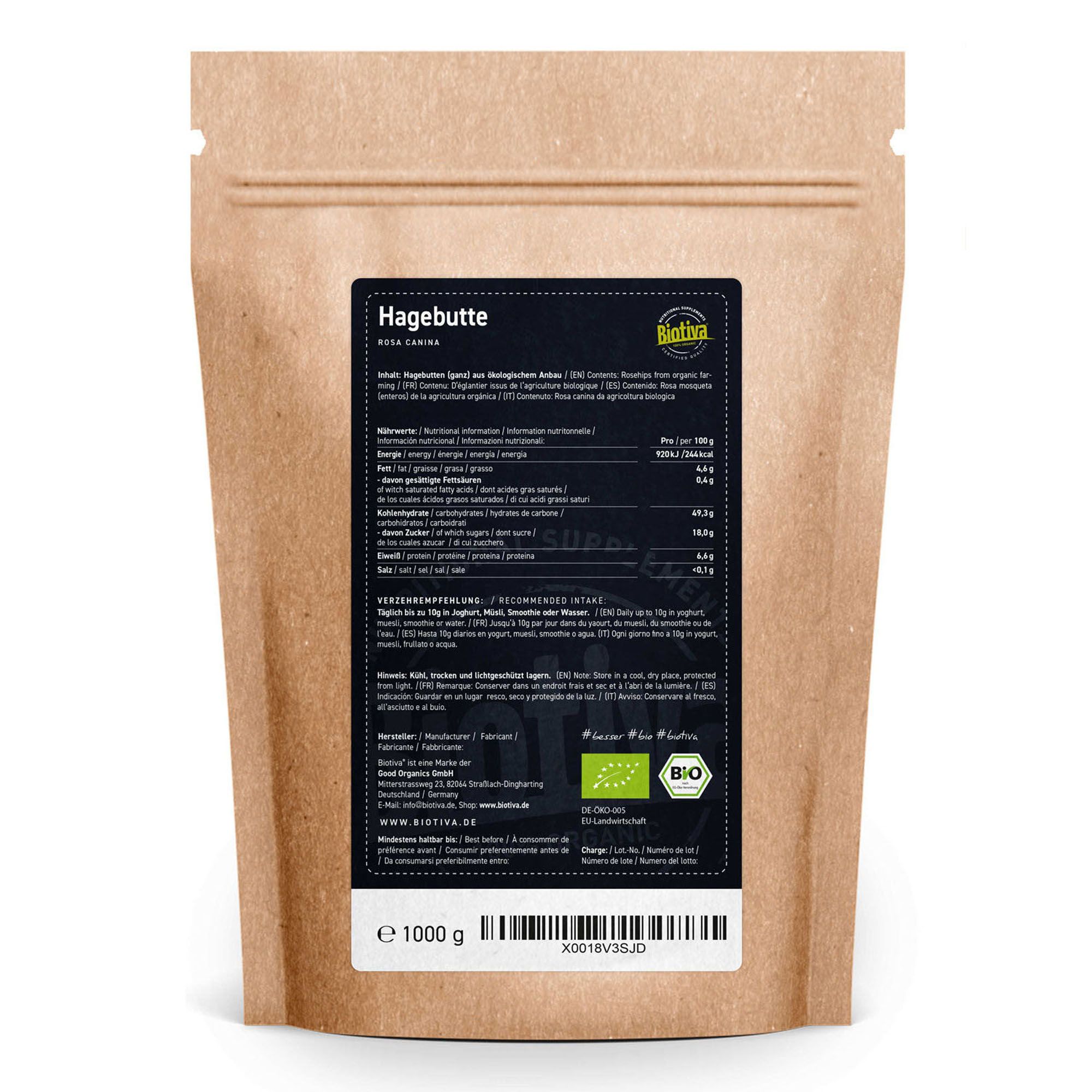 Biotiva Hagebutten ganze Bio