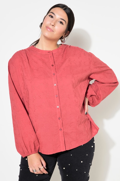 Bluse, oversized, Struktur-Qualität, Ballon-Langarm
