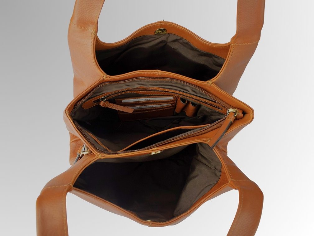 Lioné Manon Hand/ Schoudertas Cognac