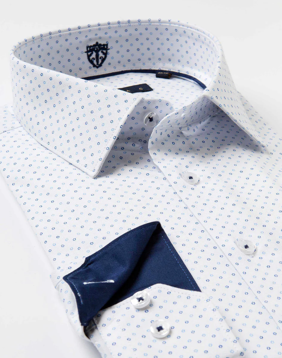 Chemise Micro-Motif Ciel