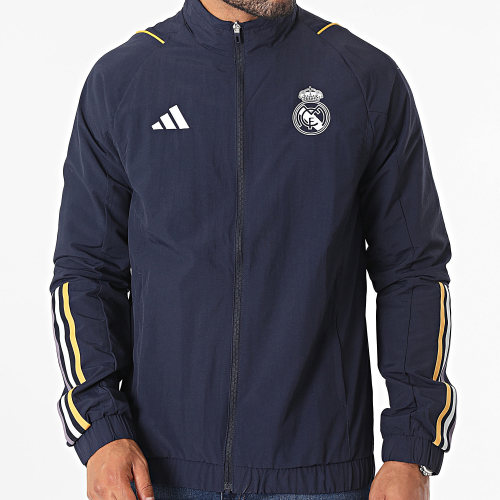 Veste Zippée A Bandes Real Madrid IB0862 Bleu Marine