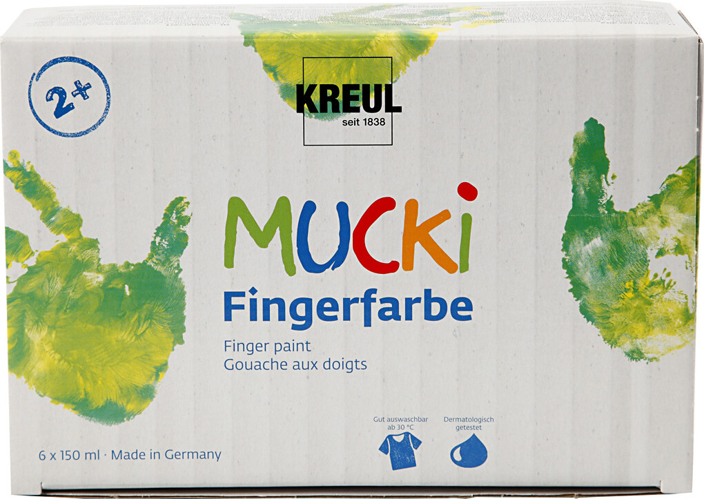 Mucki Fingermaling - 6 Farver - 6X150 ML