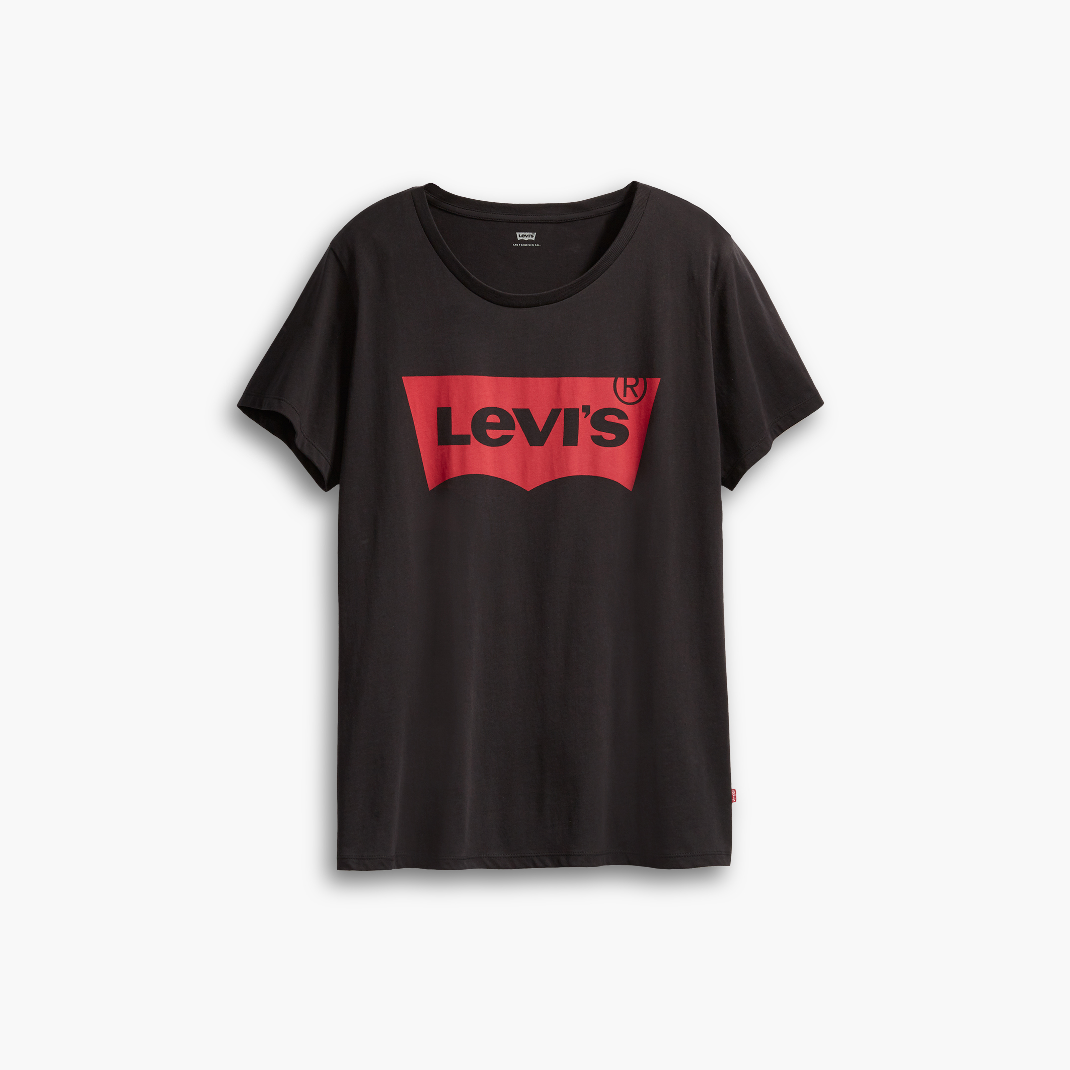 Camiseta LEVI'S PLUS com gola redonda, mangas curtas e estampa na frente.