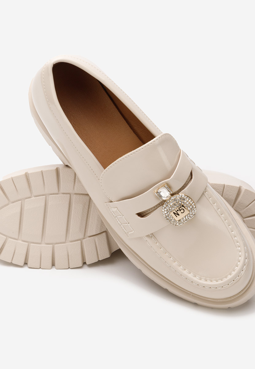 Mocassins à semelle épaisse beige Asuna