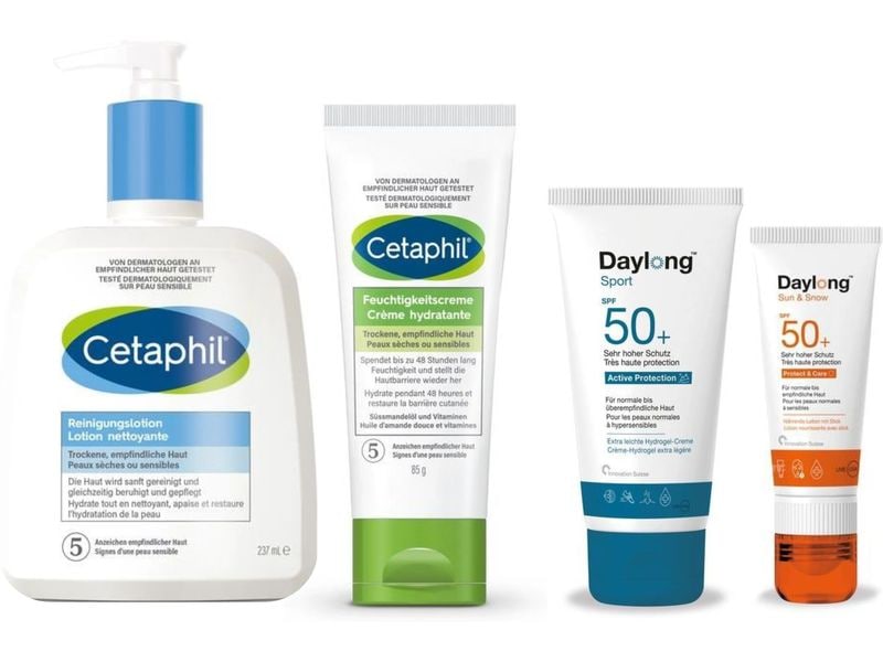 Cetaphil Pflegeset Ski Pflege Routine Kit 4 tlg Pflegeset zum Schutz vor Sonnenstrahlen und Verlust von Feuchtigkeit