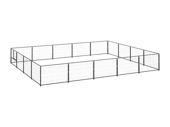 Chenil extérieur cage enclos noire 500 x 400 x 70 cm 02_0000506