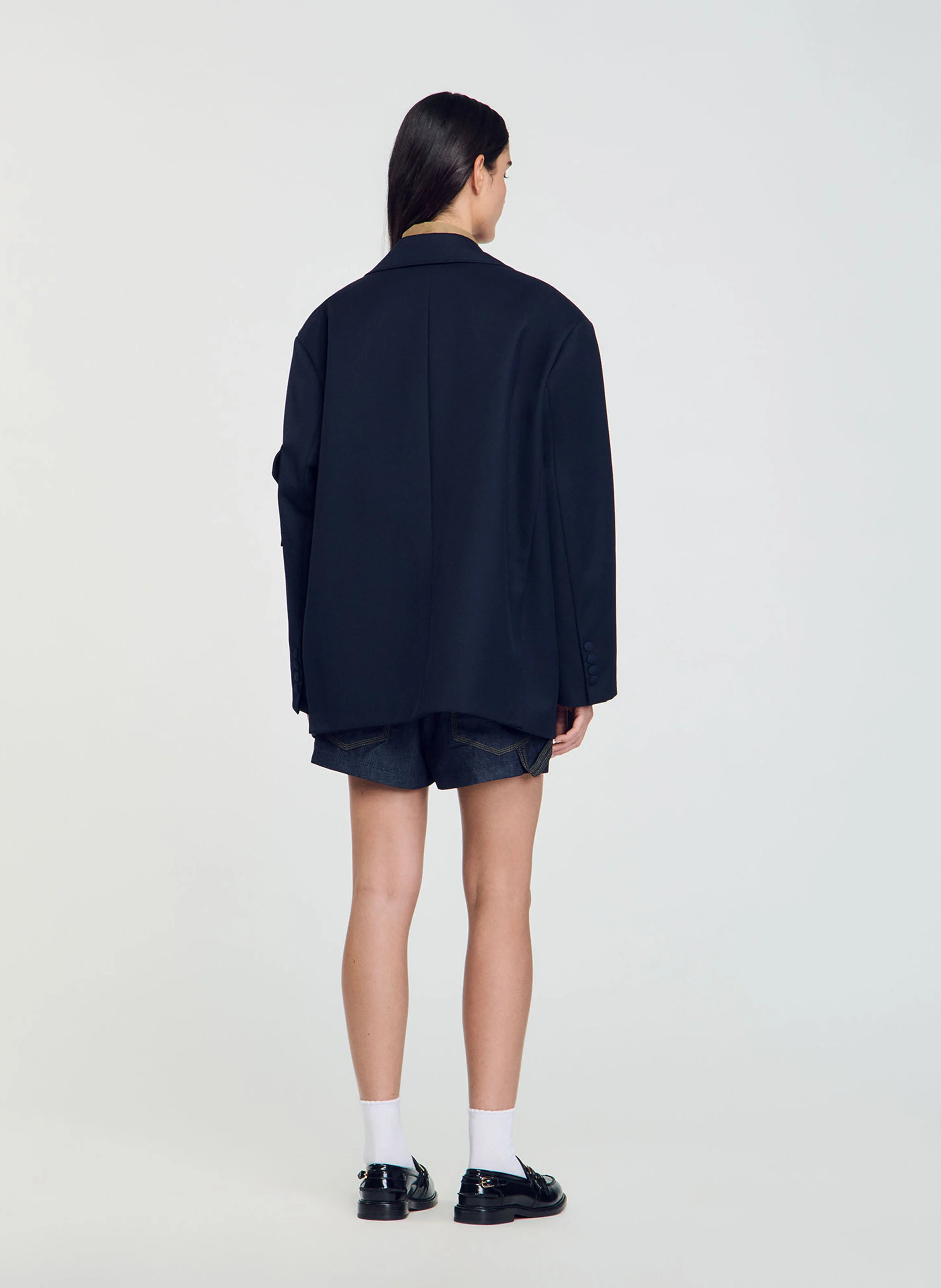 Veste de costume col tailleur| Bleu