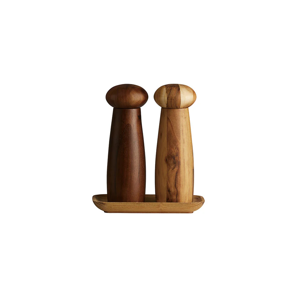 RAW  RAW kværnesæt, teak/acacie - 3 dele.